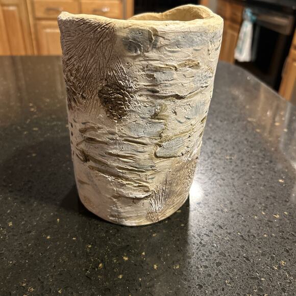 Rustic Lodge Utensil Crock made By Evergreen With Pine Cone And Wilderness Theme - Picture 5 of 12